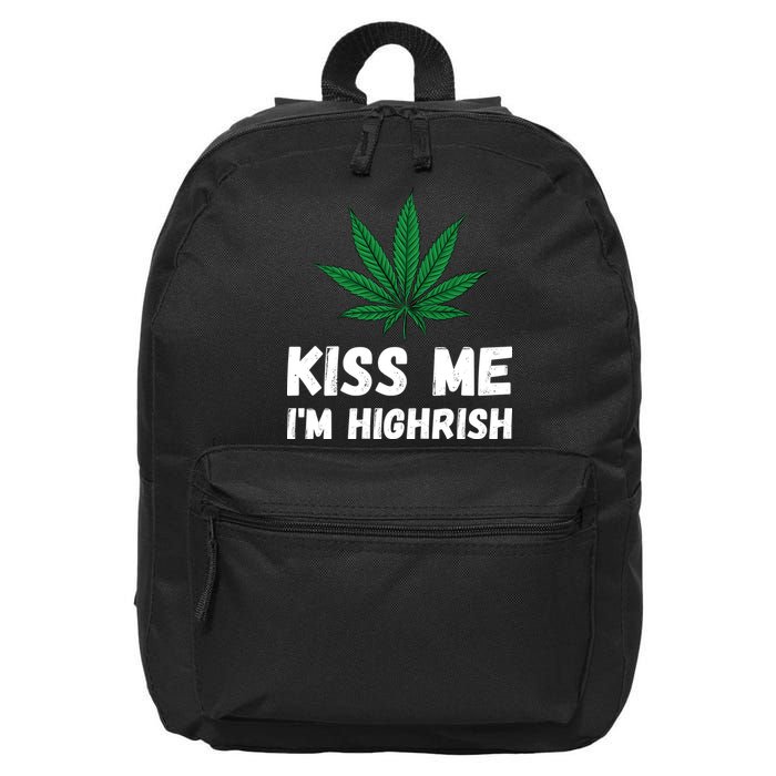 Kiss Me I'm Highrish Funny St. Patricks Day 16 in Basic Backpack