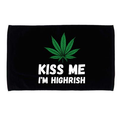 Kiss Me I'm Highrish Funny St. Patricks Day Microfiber Hand Towel