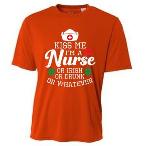 Kiss Me I'm A Nurse Or Irish Nurse Ing Gift Cooling Performance Crew T-Shirt