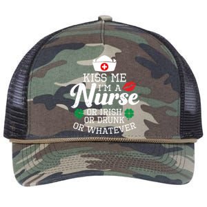 Kiss Me I'm A Nurse Or Irish Nurse Ing Gift Retro Rope Trucker Hat Cap