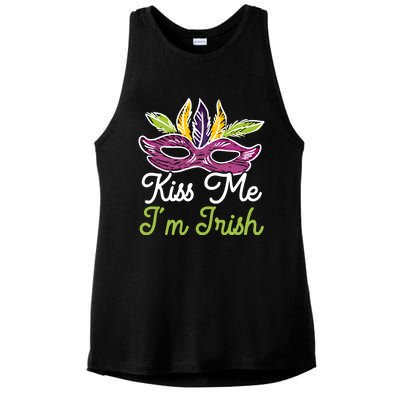 Kiss Me I'm Irish Mardi Gras Parade Masquerade Great Gift Ladies PosiCharge Tri-Blend Wicking Tank