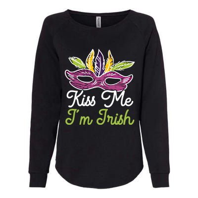 Kiss Me I'm Irish Mardi Gras Parade Masquerade Great Gift Womens California Wash Sweatshirt