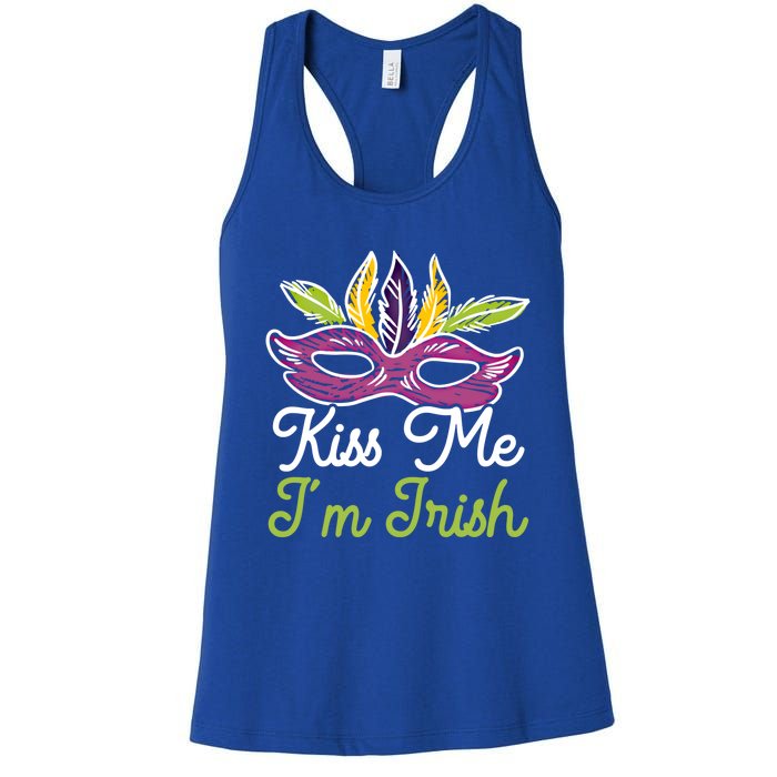 Kiss Me I'm Irish Mardi Gras Parade Masquerade Great Gift Women's Racerback Tank