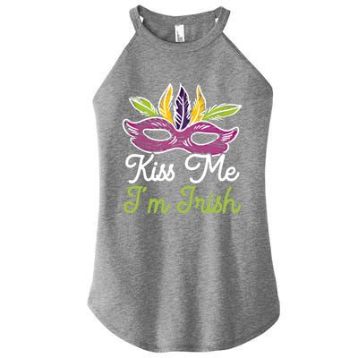 Kiss Me I'm Irish Mardi Gras Parade Masquerade Great Gift Women's Perfect Tri Rocker Tank