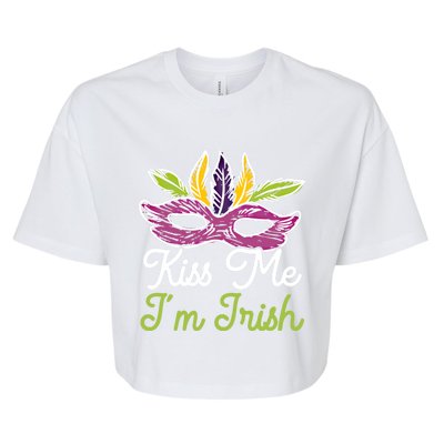 Kiss Me I'm Irish Mardi Gras Parade Masquerade Great Gift Bella+Canvas Jersey Crop Tee