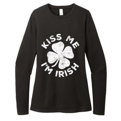 Kiss Me I'm Irish TShirt Saint Patrick Day Shirt Womens CVC Long Sleeve Shirt