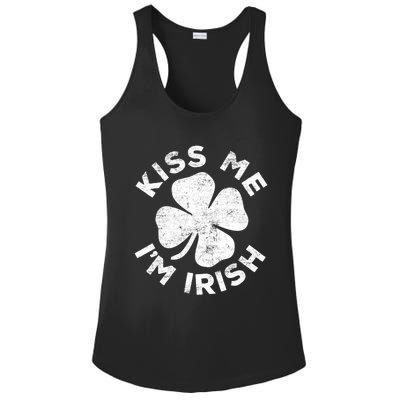 Kiss Me I'm Irish TShirt Saint Patrick Day Shirt Ladies PosiCharge Competitor Racerback Tank