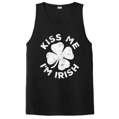 Kiss Me I'm Irish TShirt Saint Patrick Day Shirt PosiCharge Competitor Tank