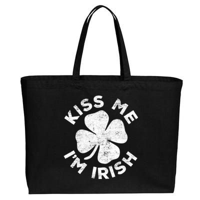 Kiss Me I'm Irish TShirt Saint Patrick Day Shirt Cotton Canvas Jumbo Tote