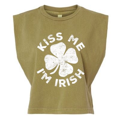 Kiss Me I'm Irish TShirt Saint Patrick Day Shirt Garment-Dyed Women's Muscle Tee