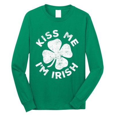 Kiss Me I'm Irish TShirt Saint Patrick Day Shirt Long Sleeve Shirt