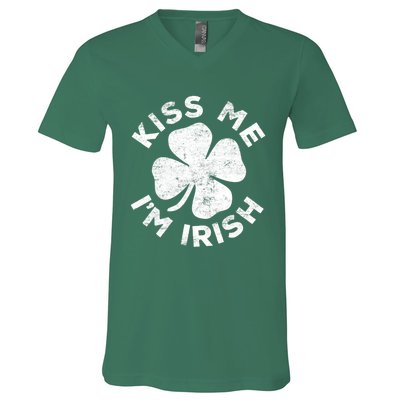 Kiss Me I'm Irish TShirt Saint Patrick Day Shirt V-Neck T-Shirt