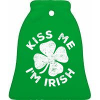 Kiss Me I'm Irish TShirt Saint Patrick Day Shirt Ceramic Bell Ornament