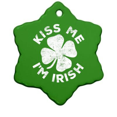 Kiss Me I'm Irish TShirt Saint Patrick Day Shirt Ceramic Star Ornament