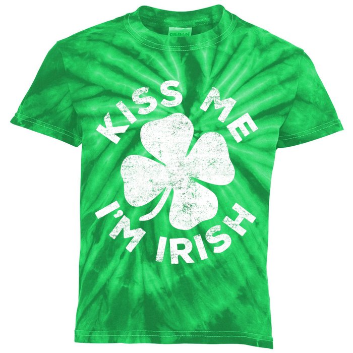 Kiss Me I'm Irish TShirt Saint Patrick Day Shirt Kids Tie-Dye T-Shirt