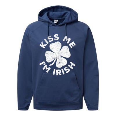 Kiss Me I'm Irish TShirt Saint Patrick Day Shirt Performance Fleece Hoodie