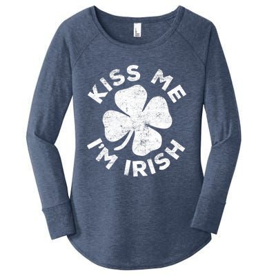 Kiss Me I'm Irish TShirt Saint Patrick Day Shirt Women's Perfect Tri Tunic Long Sleeve Shirt