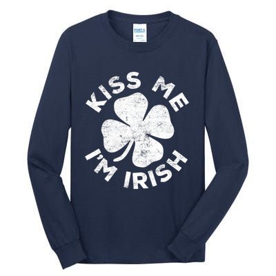 Kiss Me I'm Irish TShirt Saint Patrick Day Shirt Tall Long Sleeve T-Shirt