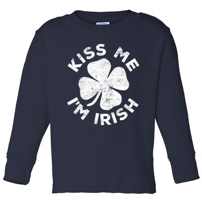 Kiss Me I'm Irish TShirt Saint Patrick Day Shirt Toddler Long Sleeve Shirt