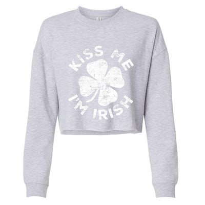 Kiss Me I'm Irish TShirt Saint Patrick Day Shirt Cropped Pullover Crew