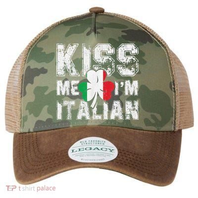 Kiss Me I'm Italian Shirt Great Saint Patrick's Day Legacy Tie Dye Trucker Hat