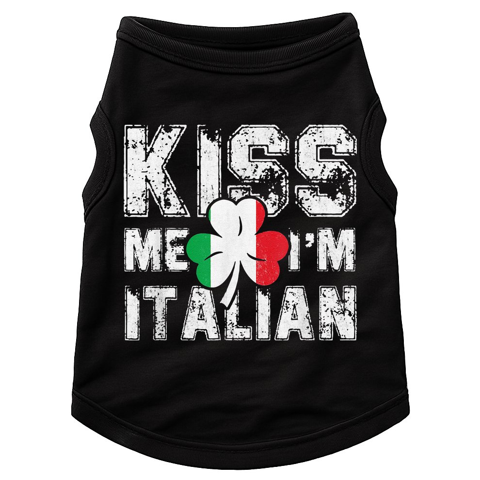Kiss Me I'm Italian Shirt Great Saint Patrick's Day Doggie Tank