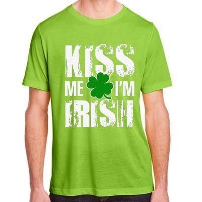 Kiss Me I'm Irish Clover Saint Patrick's Day Gift Adult ChromaSoft Performance T-Shirt