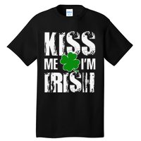 Kiss Me I'm Irish Clover Saint Patrick's Day Gift Tall T-Shirt