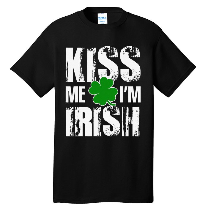 Kiss Me I'm Irish Clover Saint Patrick's Day Gift Tall T-Shirt