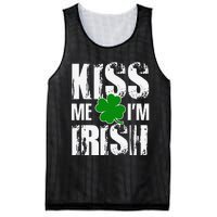 Kiss Me I'm Irish Clover Saint Patrick's Day Gift Mesh Reversible Basketball Jersey Tank