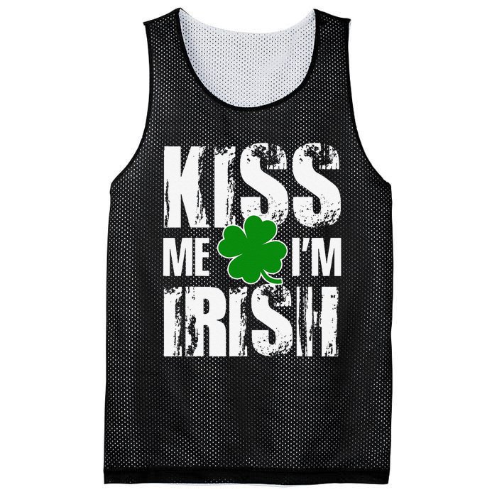 Kiss Me I'm Irish Clover Saint Patrick's Day Gift Mesh Reversible Basketball Jersey Tank