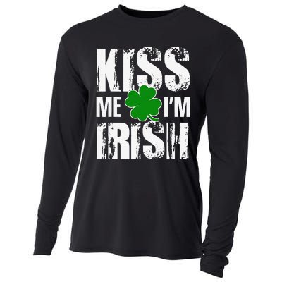 Kiss Me I'm Irish Clover Saint Patrick's Day Gift Cooling Performance Long Sleeve Crew