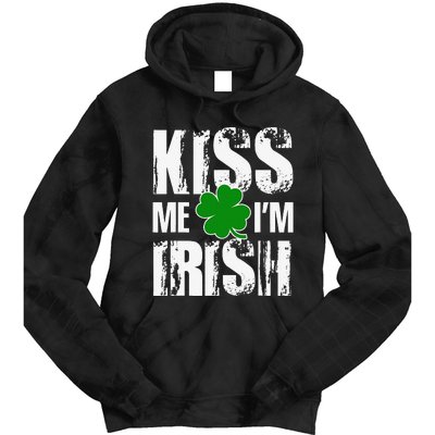 Kiss Me I'm Irish Clover Saint Patrick's Day Gift Tie Dye Hoodie