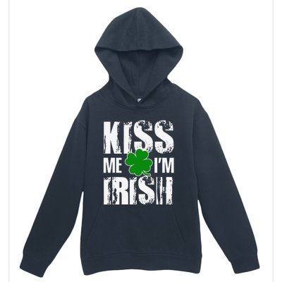 Kiss Me I'm Irish Clover Saint Patrick's Day Gift Urban Pullover Hoodie