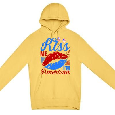 Kiss Me Im American Premium Pullover Hoodie