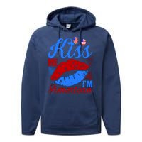 Kiss Me Im American Performance Fleece Hoodie