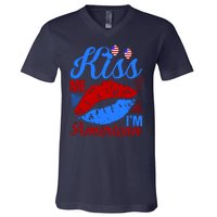 Kiss Me Im American V-Neck T-Shirt