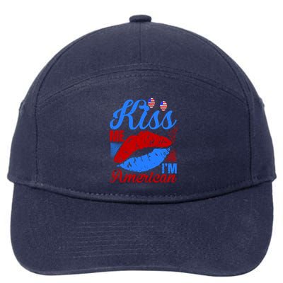 Kiss Me Im American 7-Panel Snapback Hat