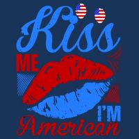 Kiss Me Im American Drawstring Bag