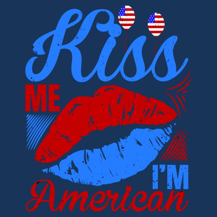Kiss Me Im American Drawstring Bag
