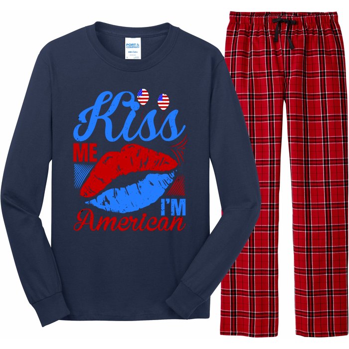 Kiss Me Im American Long Sleeve Pajama Set