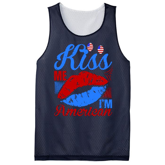 Kiss Me Im American Mesh Reversible Basketball Jersey Tank