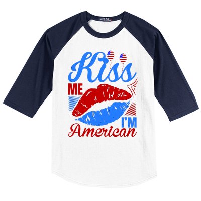 Kiss Me Im American Baseball Sleeve Shirt