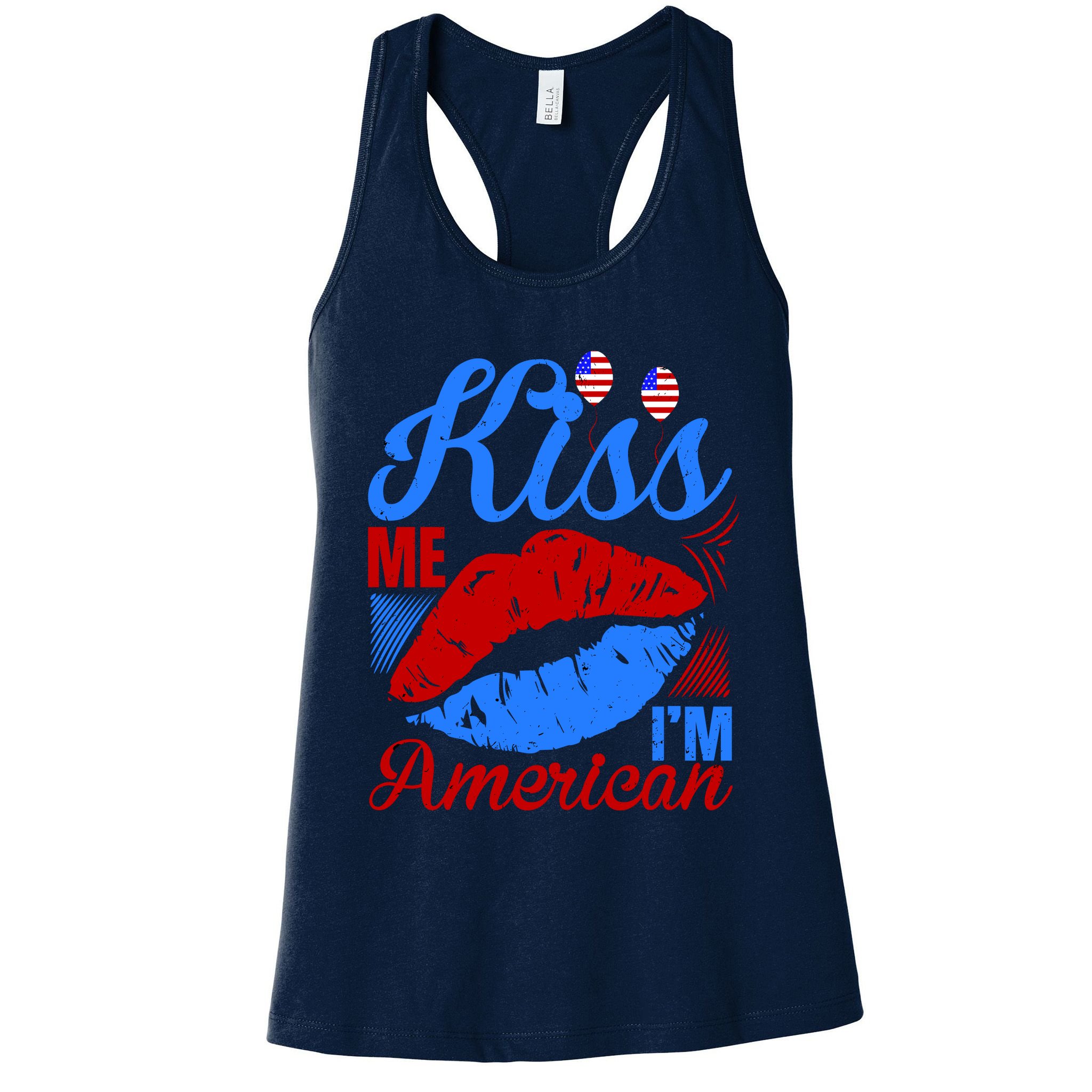 Kiss Me Im American Womens Tank Top
