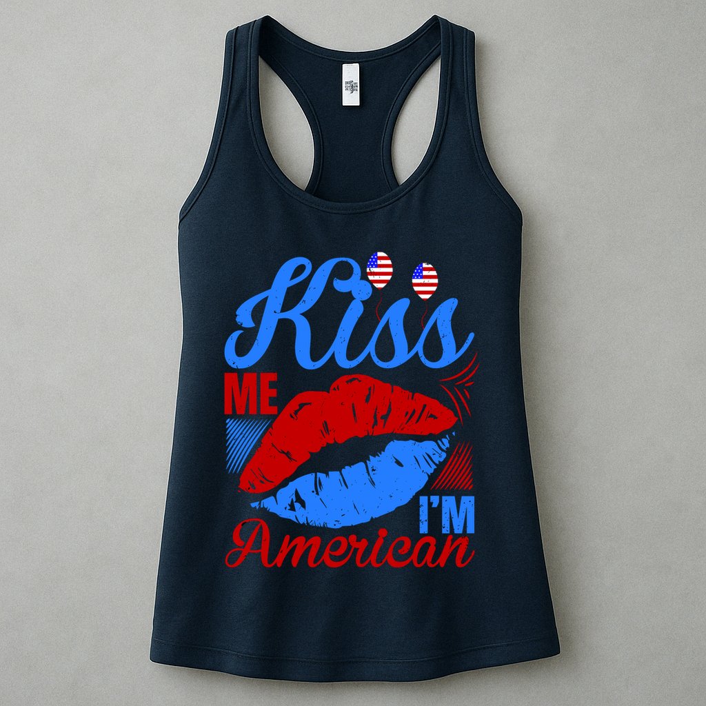 Kiss Me Im American Womens Tank Top