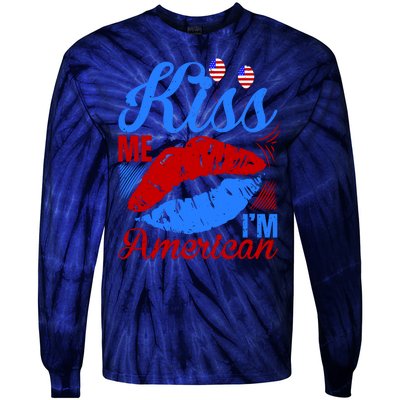 Kiss Me Im American Tie-Dye Long Sleeve Shirt