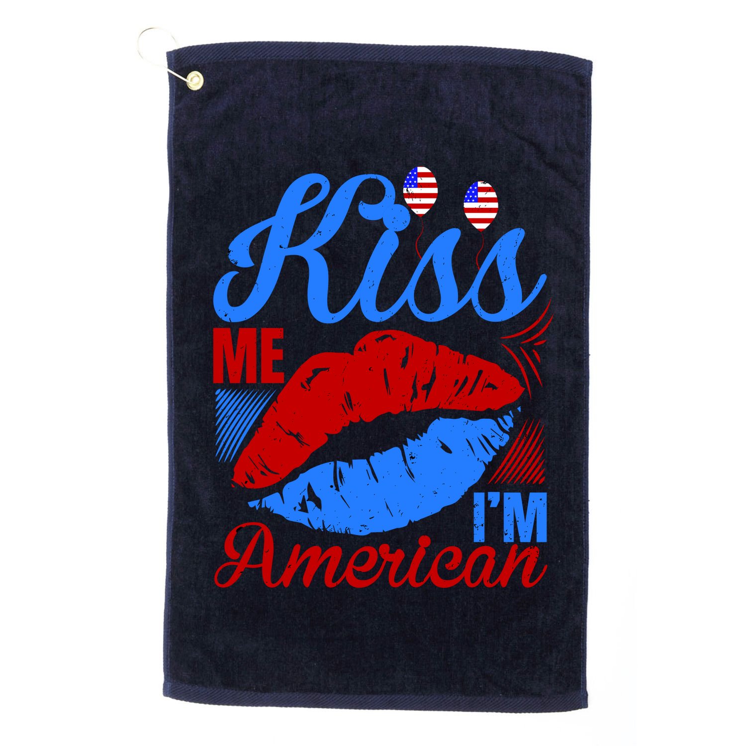 Kiss Me Im American Golf Towel