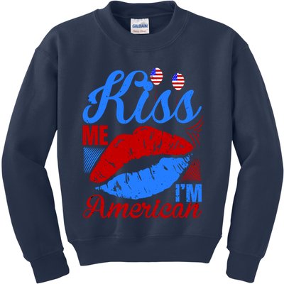 Kiss Me Im American Kids Sweatshirt