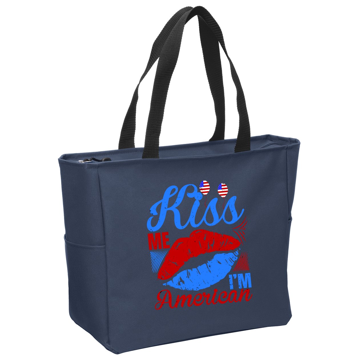 Kiss Me Im American Zip Tote Bag