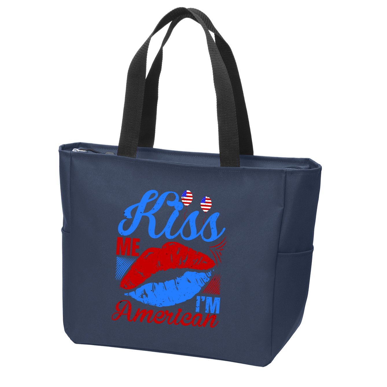 Kiss Me Im American Zip Tote Bag